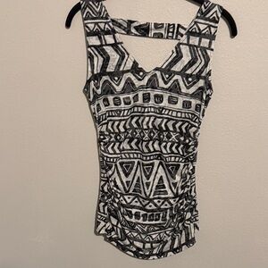INC International Concepts Monochrome Tribal Print Tank Top